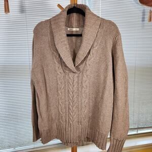Old Navy XL $65 Oatmeal Cable Knit Fisherman Sweater Coastal Grandpa Core